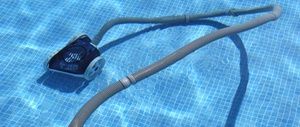a pool cleaner under water